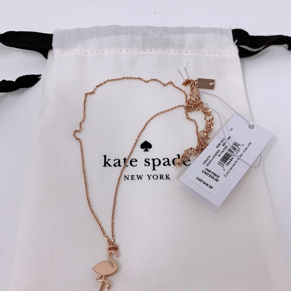 Kate Spade By The Pool Flamingo Necklace & Earring - Picture 5 of 5